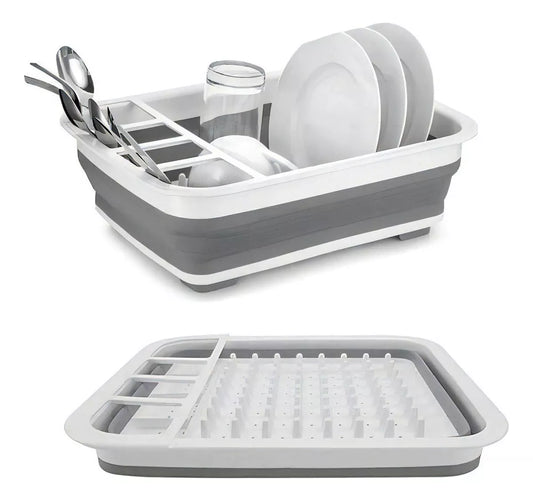 Secaplatos Escurridor Silicona Plegable Cocina Gris
