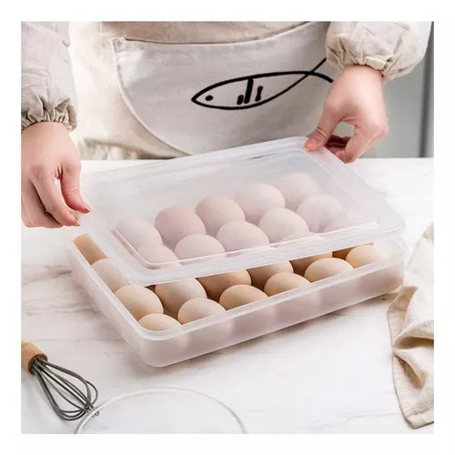 Canasta Porta Huevos Organizador Con Tapa Nevera My 051