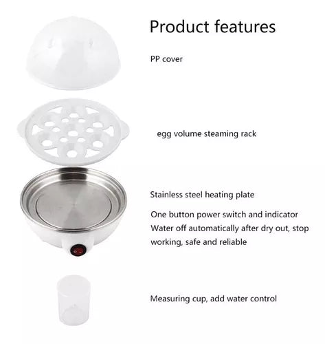 Gallina Electrica Cocinador Hervidor De 7 Huevos A Vapor Fit