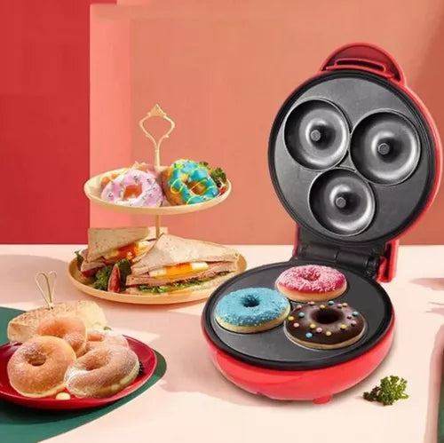 Máquina De Mini Donas Por 3 Antiadherente