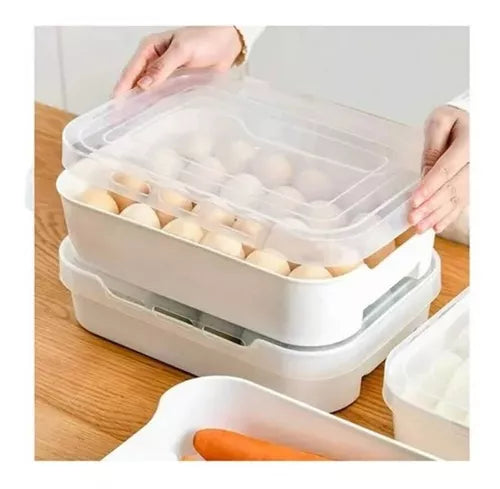 Canasta Porta Huevos Organizador Con Tapa Nevera My 051